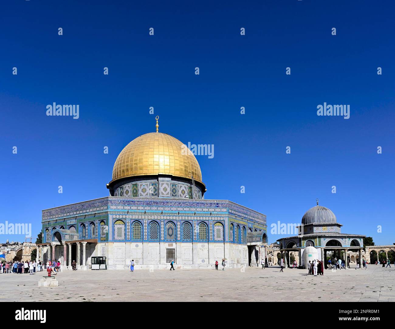 Gerusalemme in Israele. La cupola della moschea di roccia a monte del tempio Foto Stock