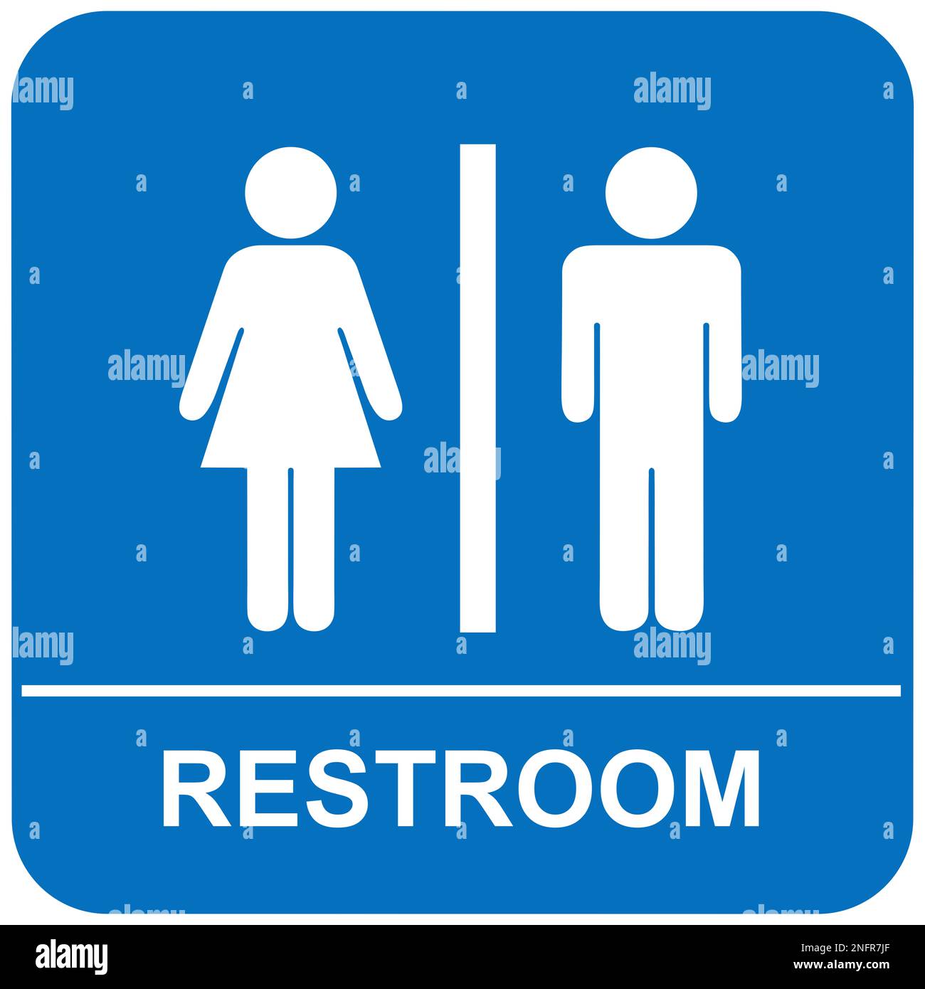 Segno dei servizi igienici maschili e femminili Foto Stock