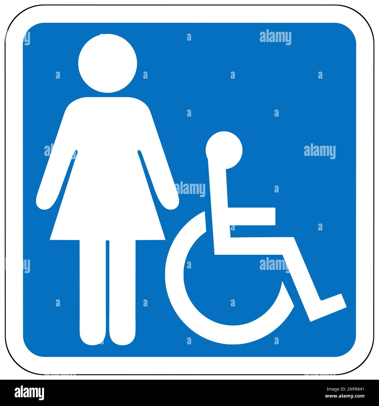 Insegna Porta WC 3 In 1 – Disabili, Uomo, Donna – Alluminio Massello Autoadesivo, UK - 6