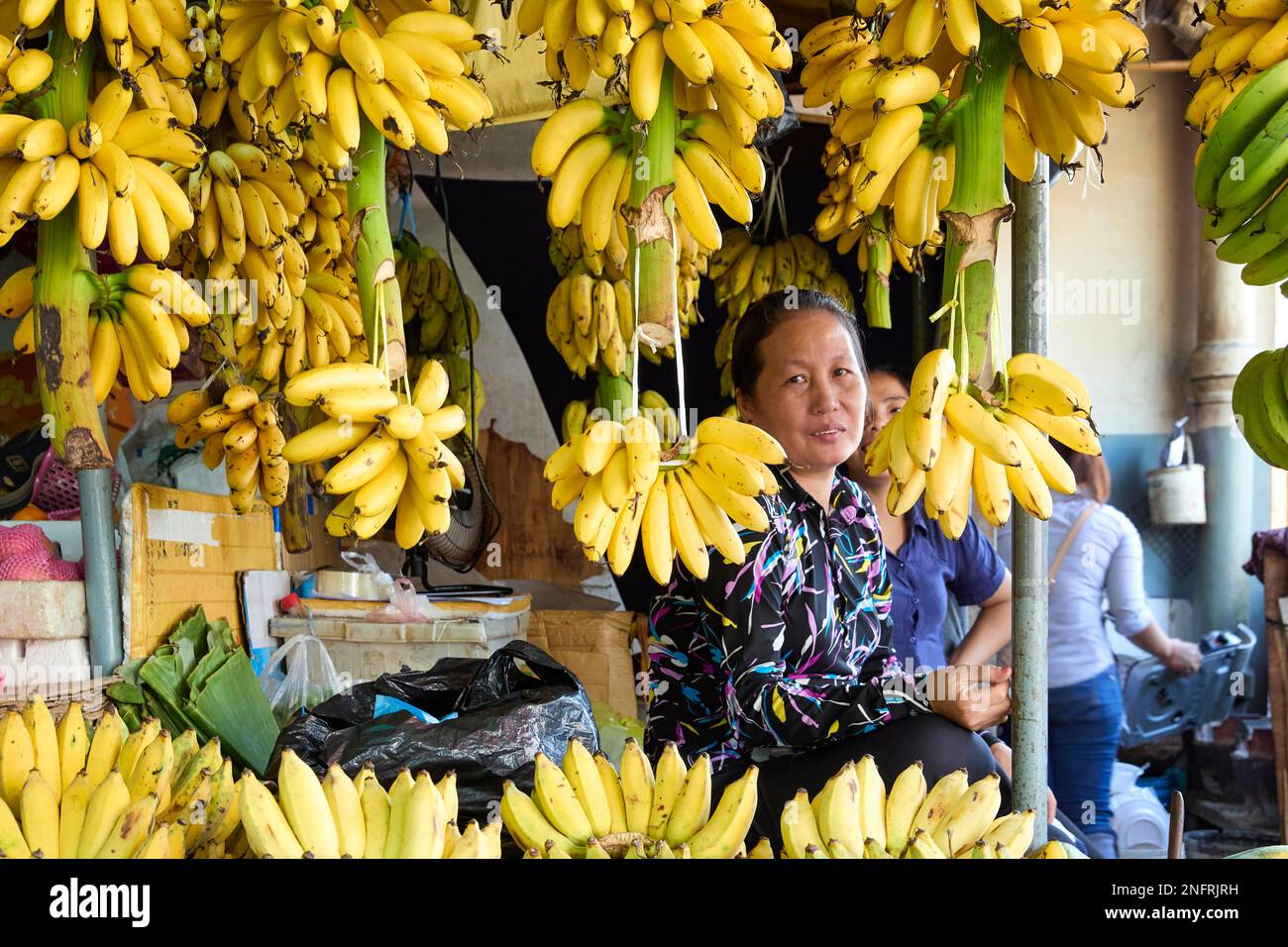 Mercato Centrale (Psah Thom Thmey) di Phnom Penh, Cambogia Foto Stock