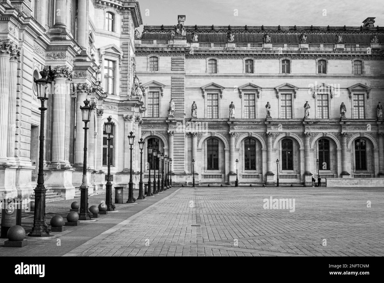 Un'immagine in scala di grigi dell'architettura del Palais Garnier a Parigi, Francia Foto Stock