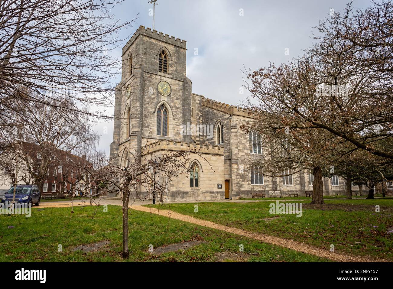 Chiesa parrocchiale di San Giacomo nella Città Vecchia, Poole, Dorset, Regno Unito, il 13 febbraio 2023 Foto Stock