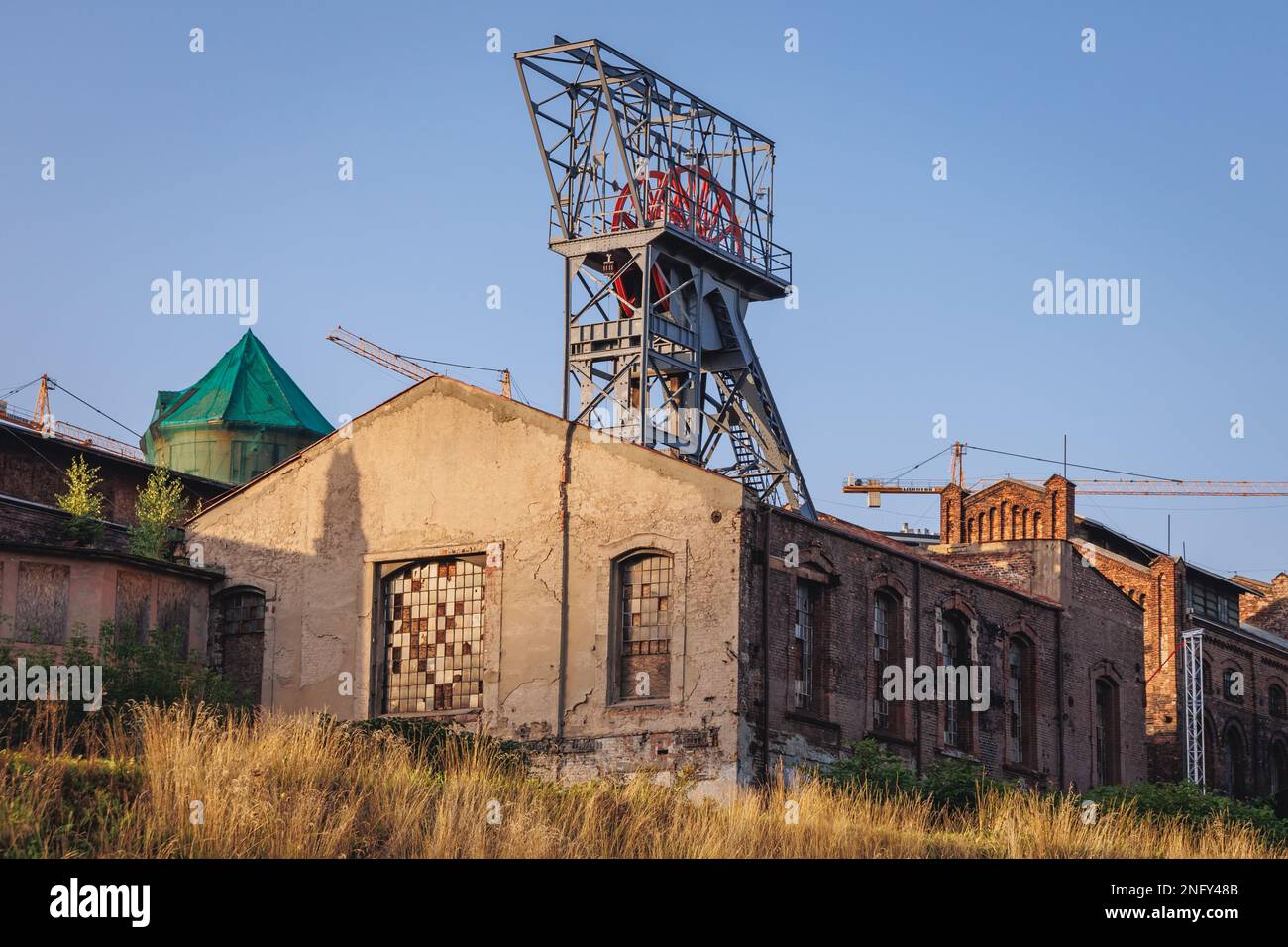 Area dell'ex miniera di carbone nella città di Katowice, nella regione della Slesia in Polonia Foto Stock