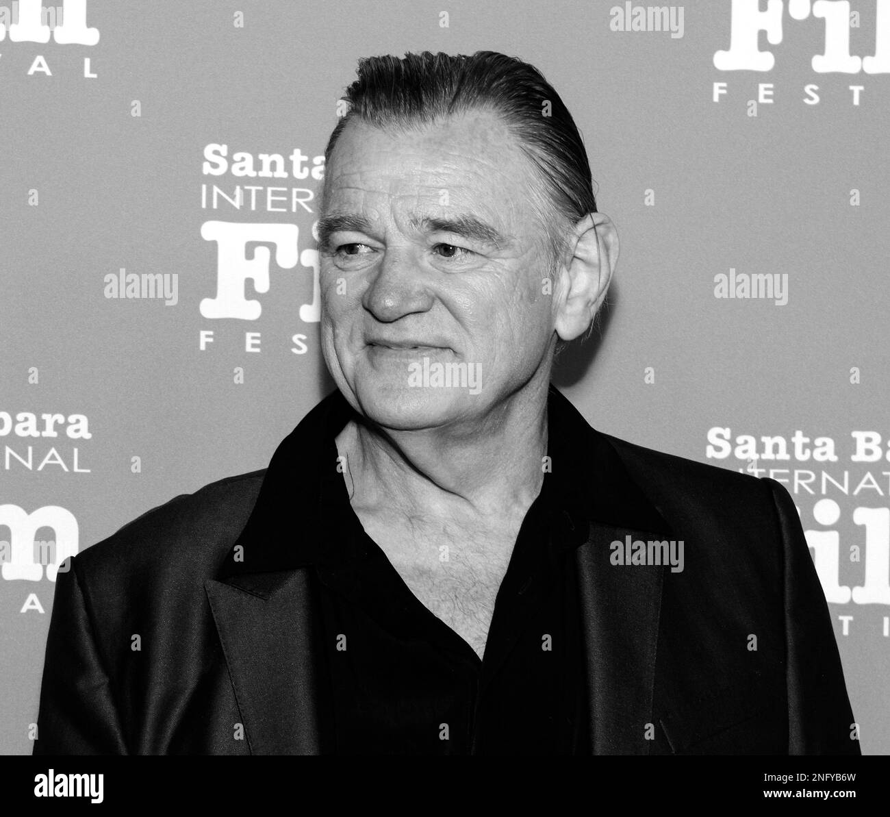 SANTA BARBARA, CALIFORNIA - 16 febbraio 2023: Brendan Gleeson partecipa alla cerimonia del Cinema Vanguard Award in onore di Colin Farrell e Brendan Gleeson A. Foto Stock