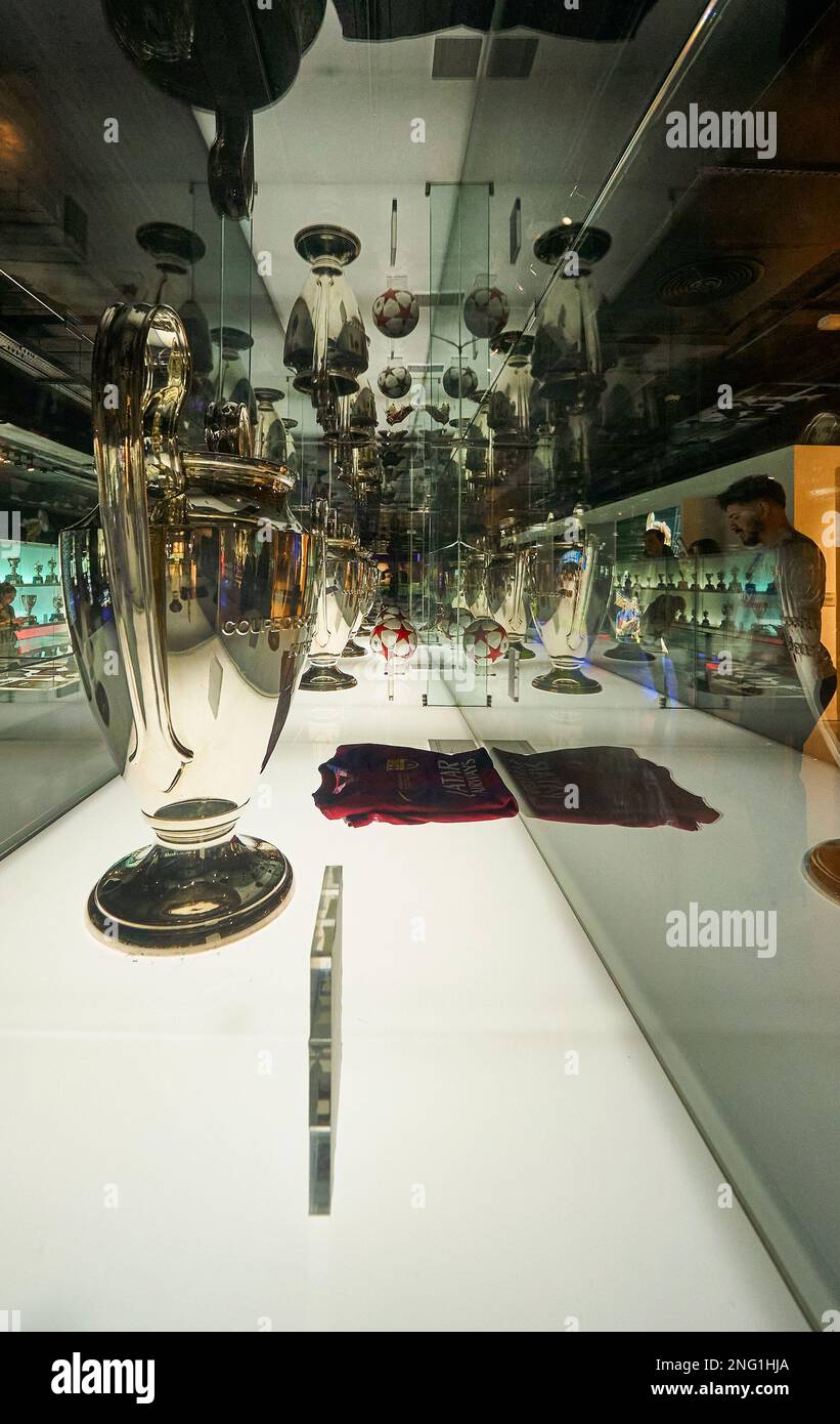 Visita del museo del FC Barcelona all'arena Camp Nou Foto Stock