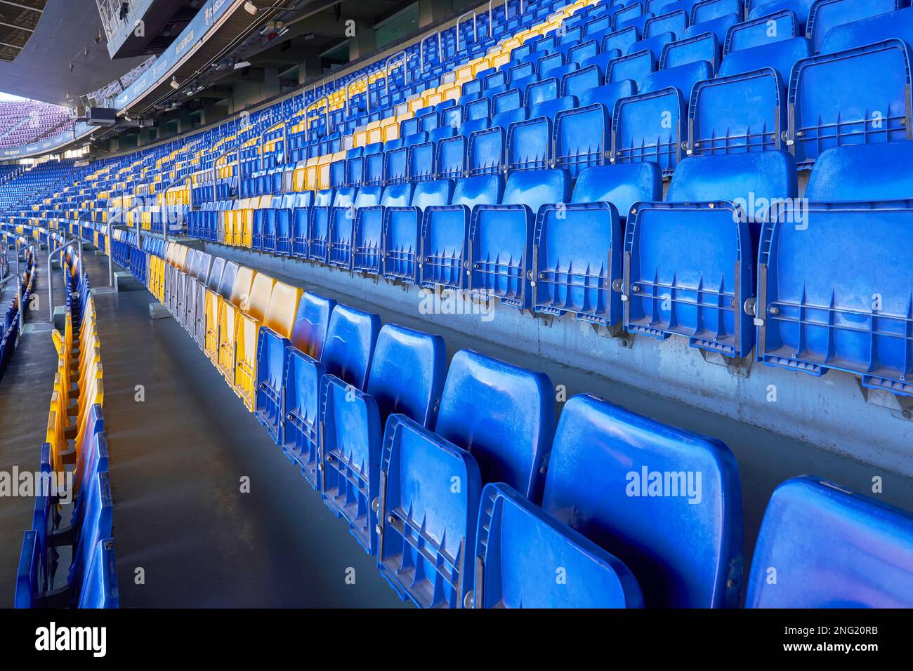 Ai tribunali dell'arena Camp Nou - il parco giochi ufficiale del FC Barcelona Foto Stock