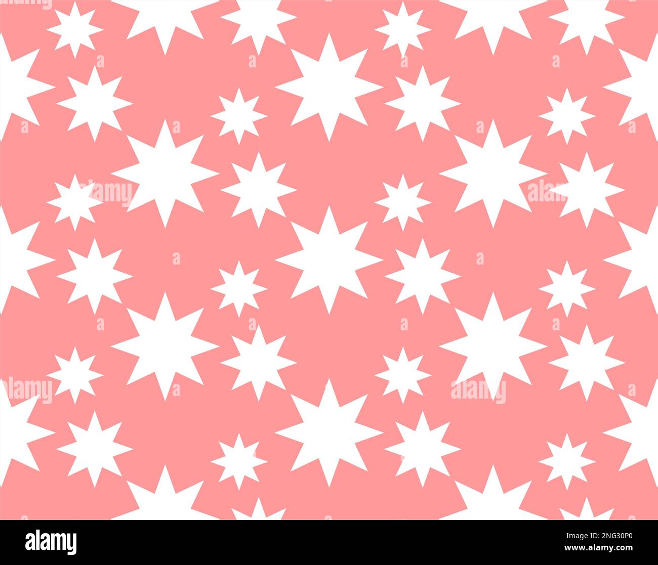Motivo a stella – senza cuciture – stelle bianche su sfondo di colore rosa anguria Foto Stock