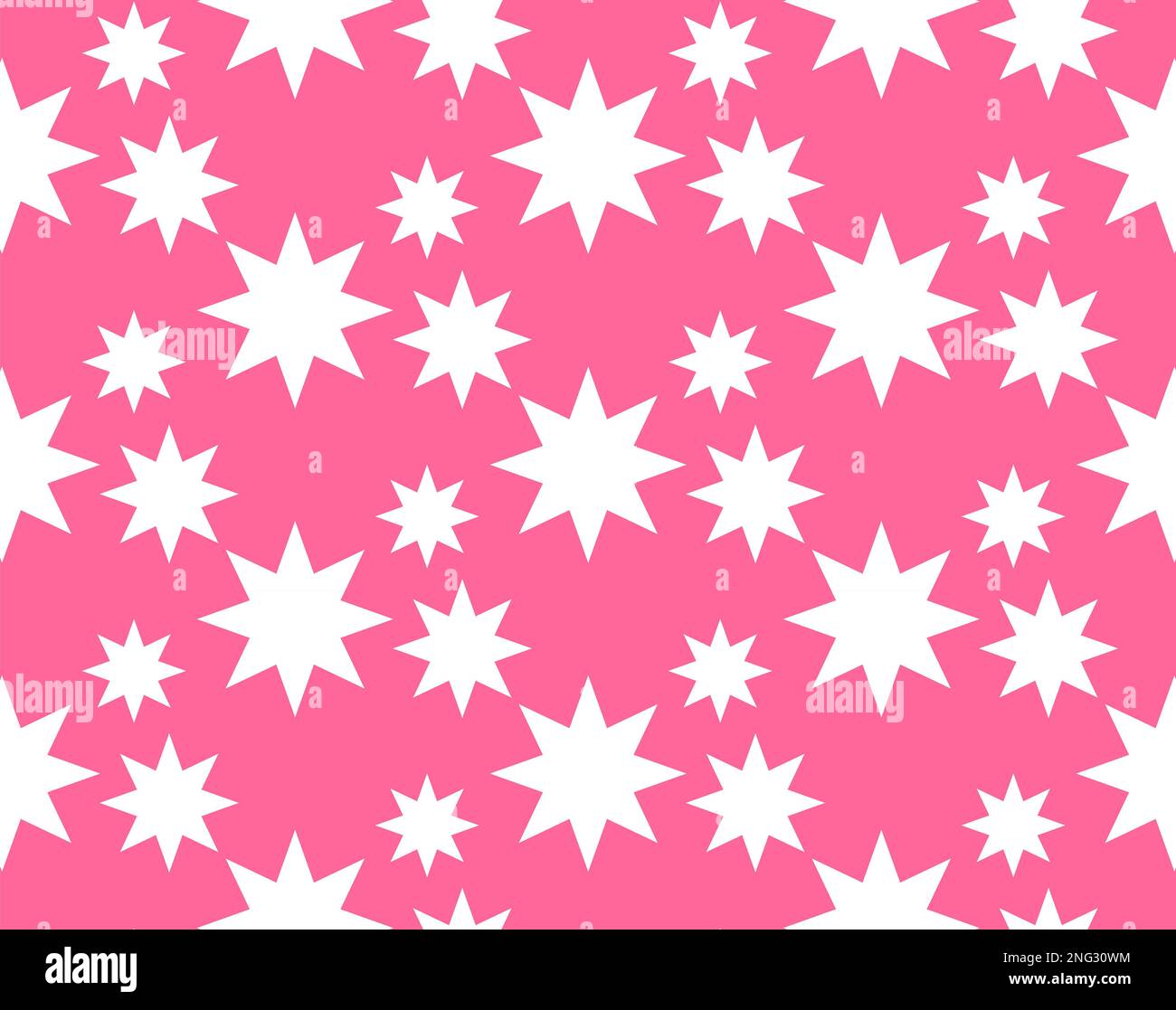 Motivo a stella – senza cuciture – stelle bianche su sfondo rosa Foto Stock