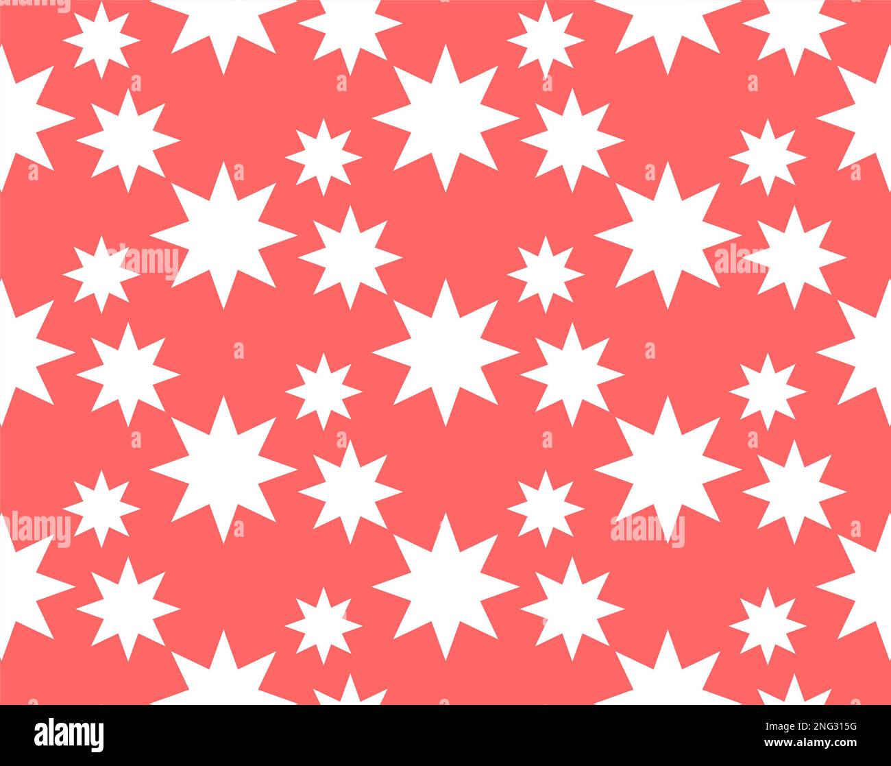 Motivo a stella - senza cuciture - stelle bianche su sfondo di colore arancione terracotta Foto Stock