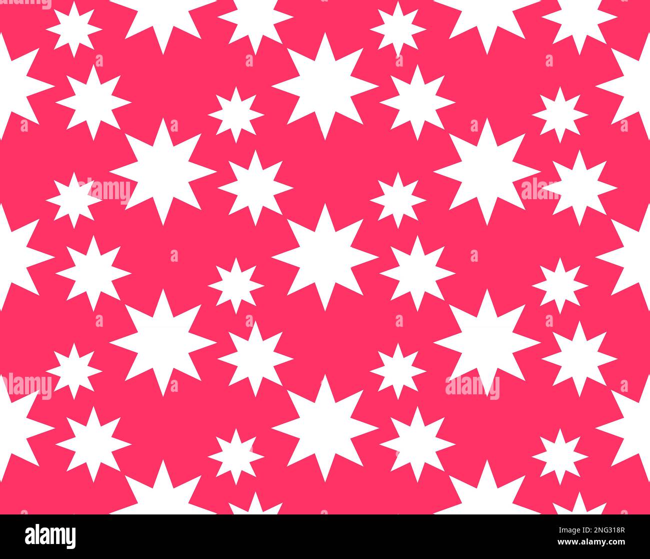 Motivo a stella – senza cuciture – stelle bianche su sfondo rosso brillante Foto Stock