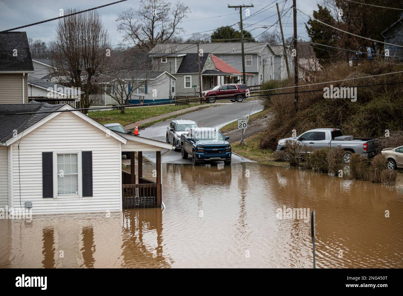 Flood water enters homes at the intersection of McGhee and Mason Street 