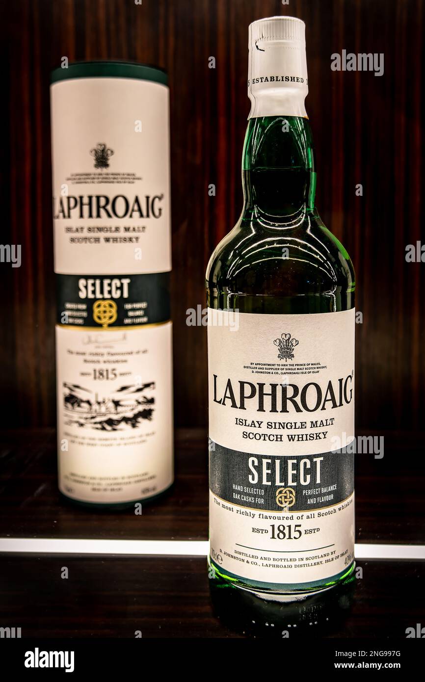 Laphroaig Select Islay Single Malt Scotch Whisky. Foto Stock