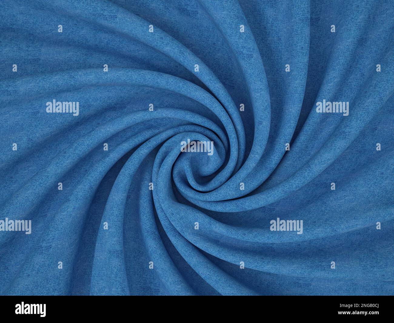 Sfondo formato da denim ritorto. illustrazione 3d. Foto Stock