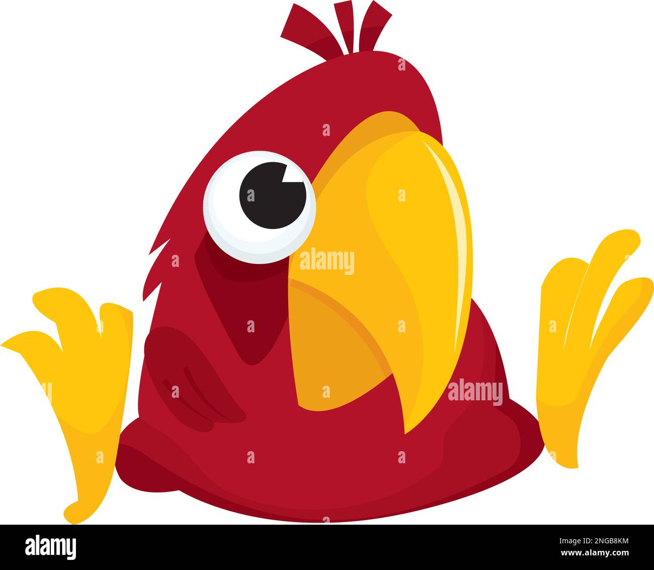 Un carino cartoon rosso macaw stock vettore illustrazione. Illustrazione Vettoriale