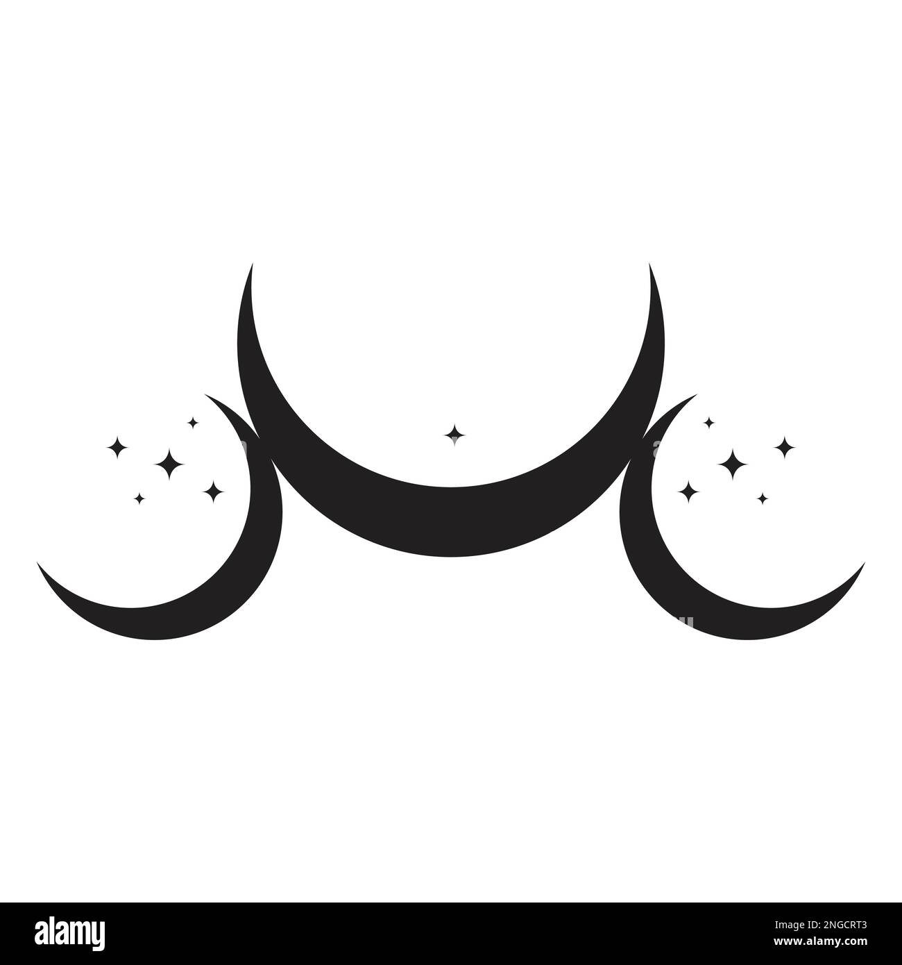 Crescent Icon design. Design icona bohémien Illustrazione Vettoriale