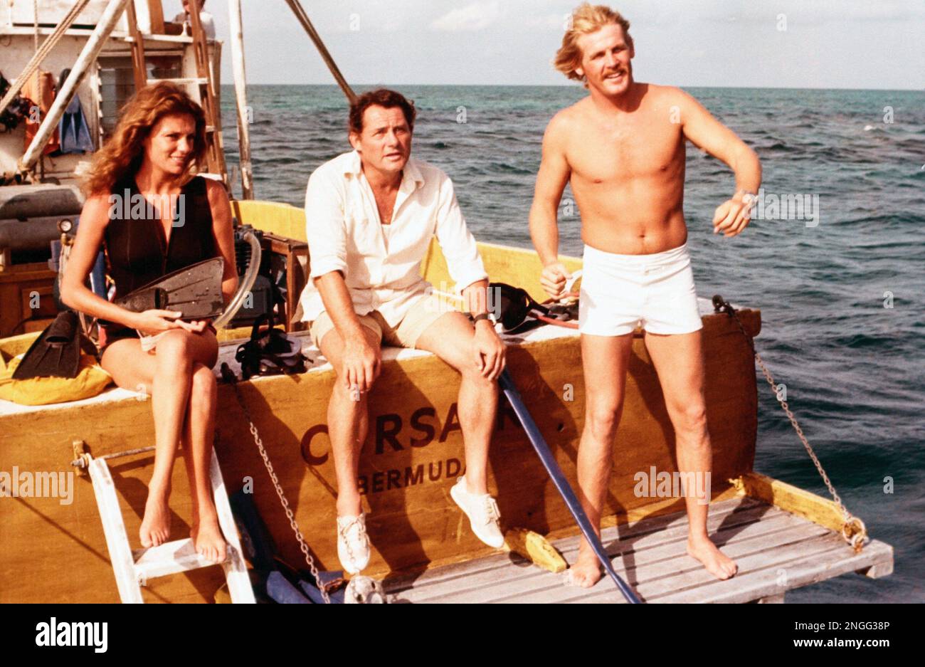 ROBERT SHAW, JACQUELINE BISSET e NICK NOLTE in THE DEEP (1977), diretto da PETER YATES. Credit: FOTO DI COLUMBIA / Album Foto Stock