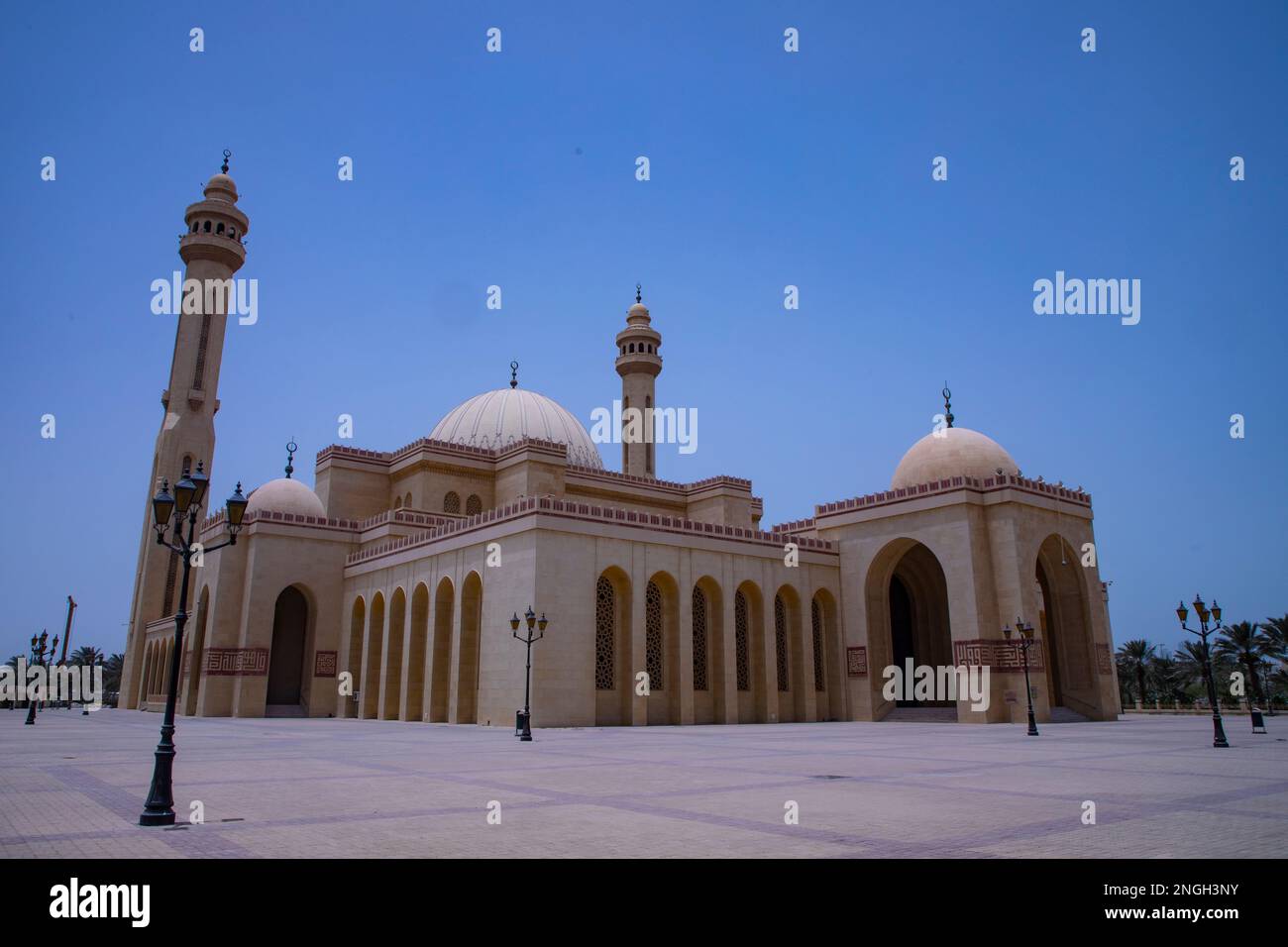 Al Fateh Grande Moschea, Manama, Bahrein, Medio Oriente Foto Stock