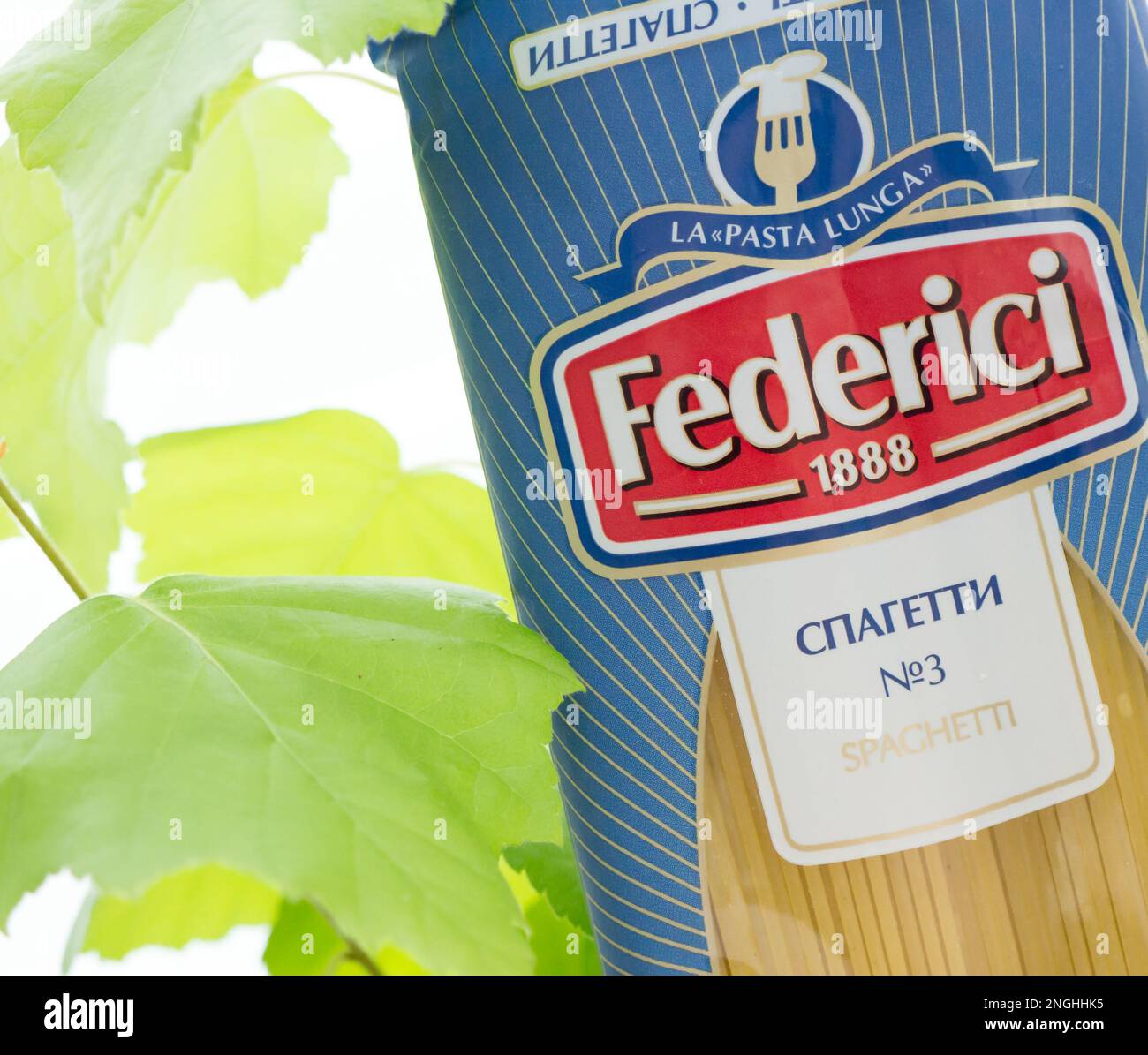Pasta Federici. Federici (la Spiga Food Srl) è un'azienda italiana che produce pasta secca, farina ed altri prodotti alimentari correlati. Foto Stock