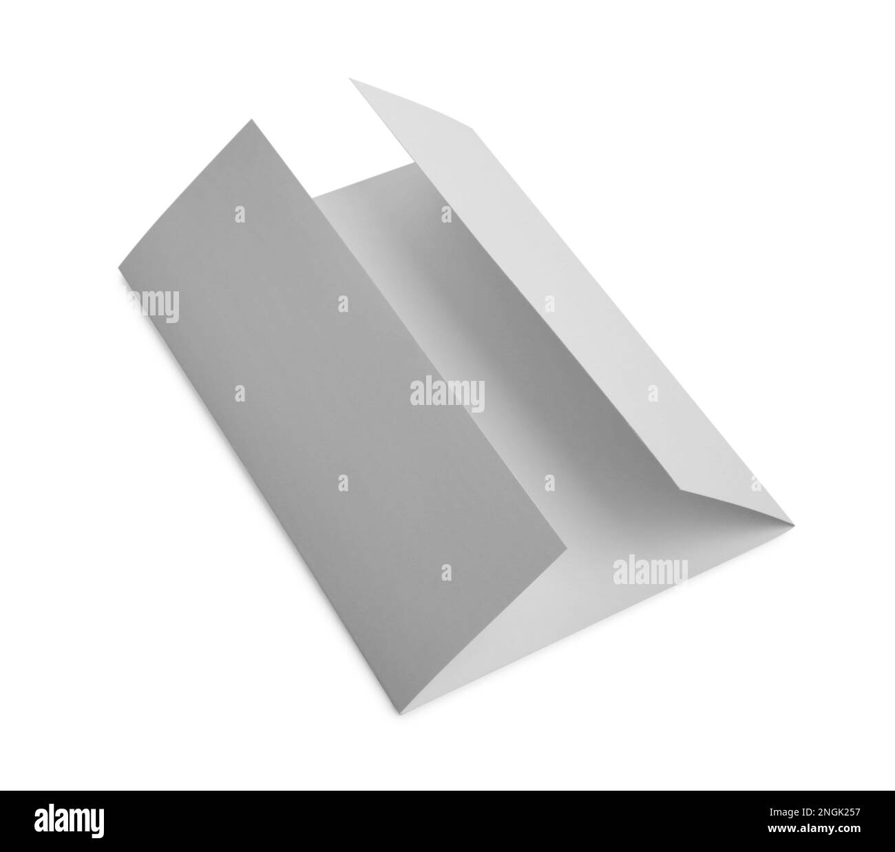 Brochure in carta bianca isolata su bianco. Modello per il design Foto Stock