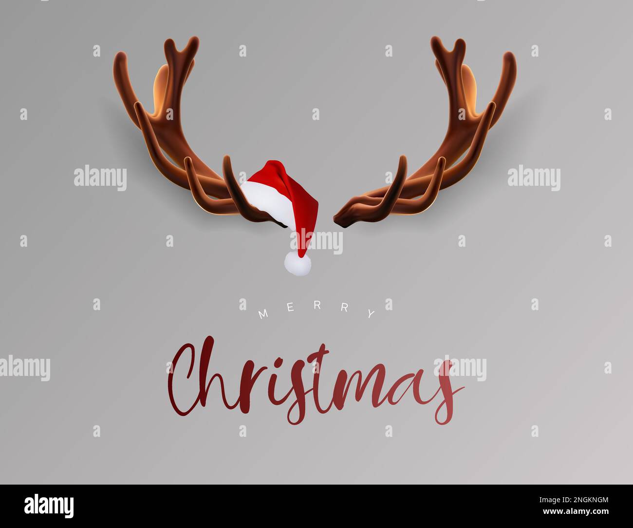 Cervo in Santa Hat 3D Illustrazione. Illustrazione Vettoriale