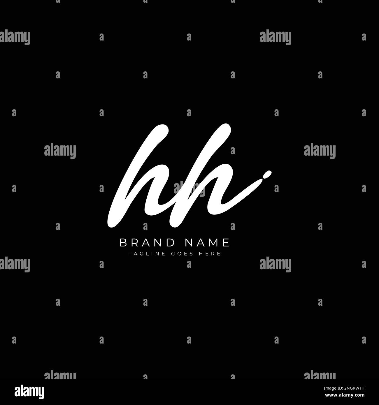 H, HH, lettera iniziale e logo vettoriale della firma Illustrazione Vettoriale