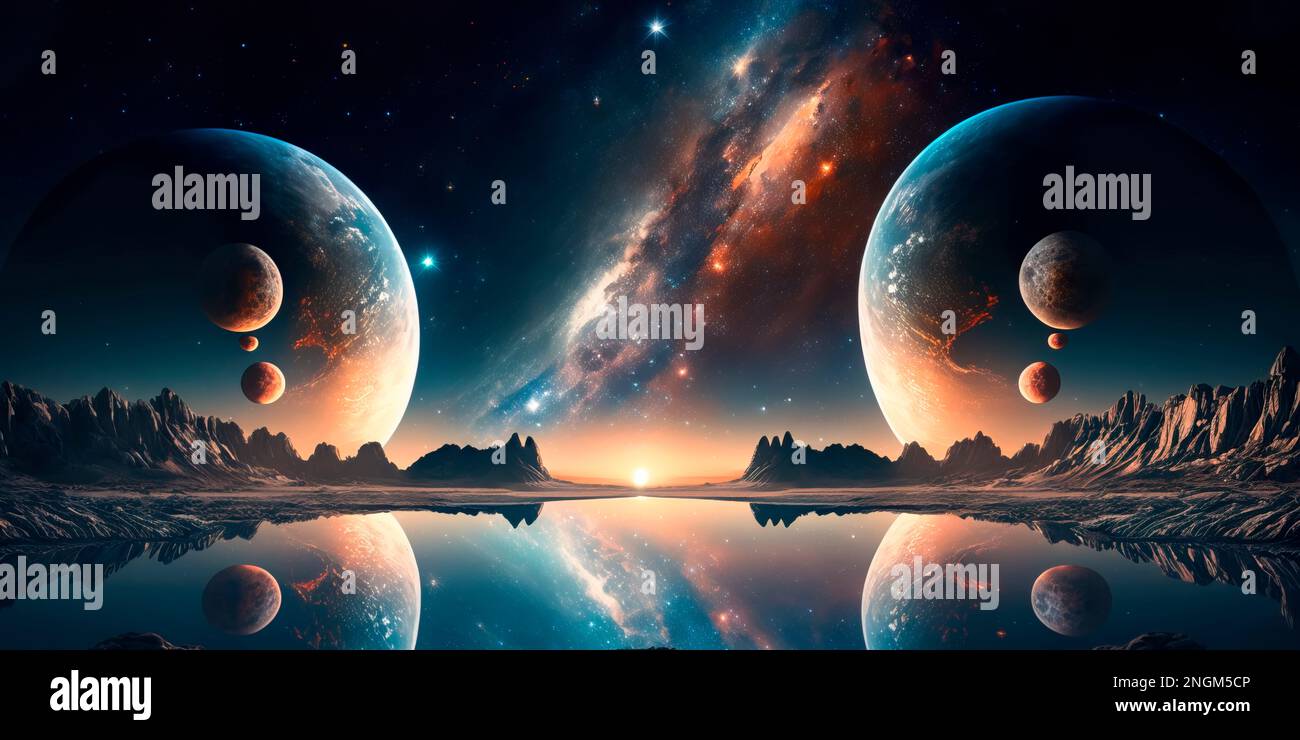 Il cielo notturno brilla di stelle e ricordandoci l'infinita