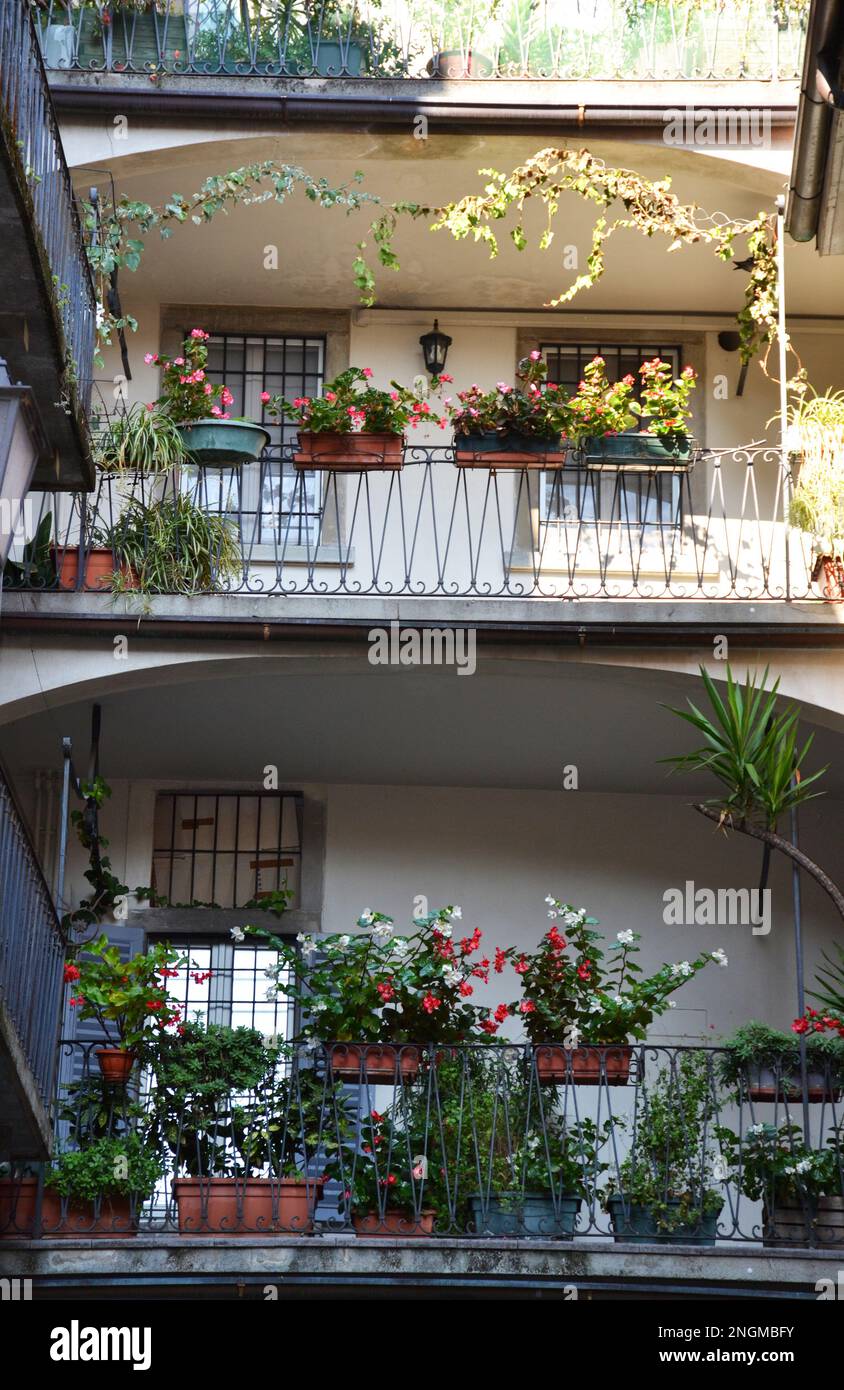 Sul retro di una vecchia casa italiana Foto Stock