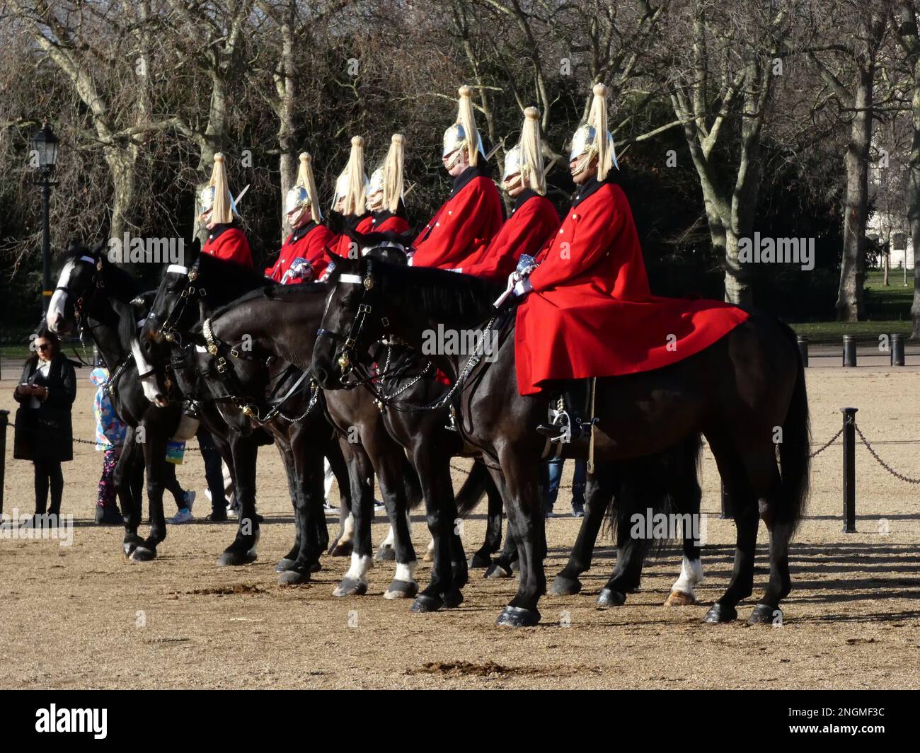 Cambio della Guardia di vita del Re, Horse Guard's Parade, Londra Foto Stock