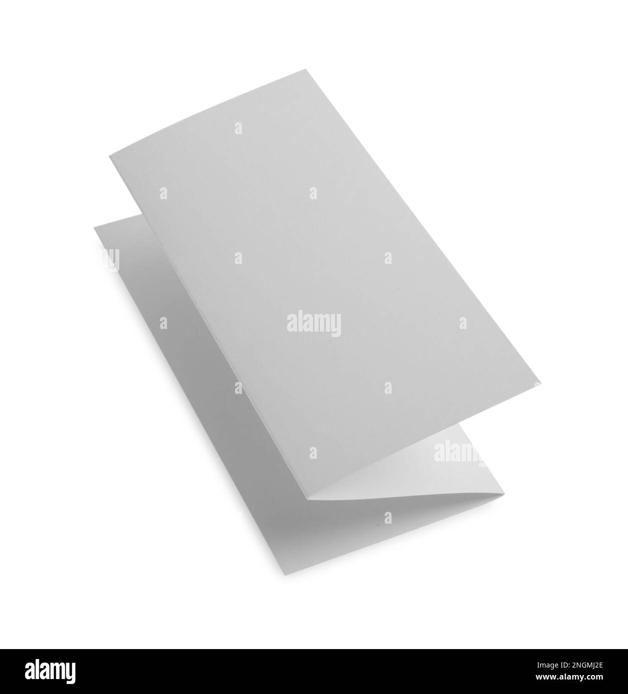 Brochure in carta bianca isolata su bianco. Modello per il design Foto Stock