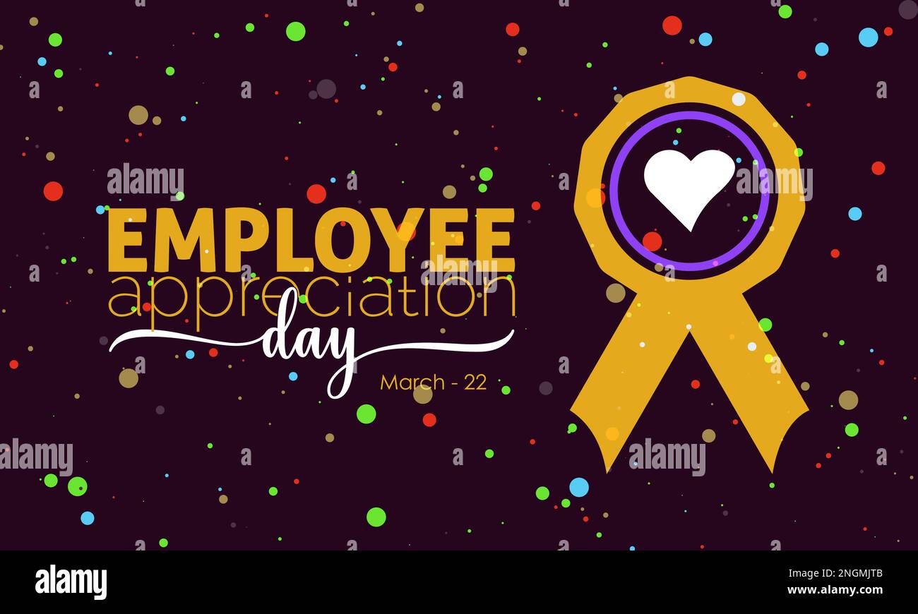 Giornata di apprezzamento dei dipendenti. Business with employees riconoscimento concetto banner, biglietto d'auguri, modello di congratulazioni. Celebration Concept di marzo 3 Illustrazione Vettoriale