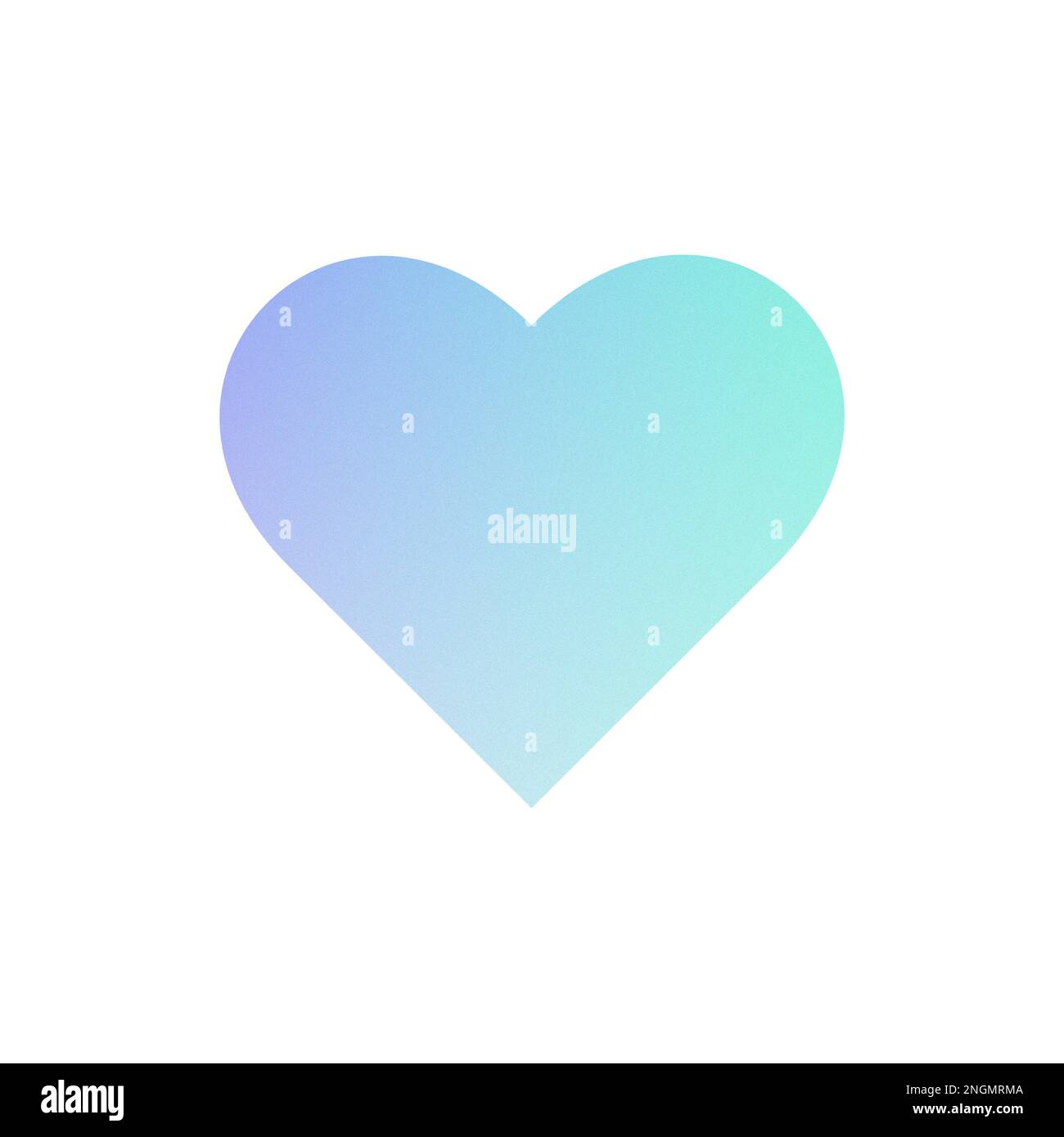 Illustrazione a cuore, colori pastello luminosi blu e turchese, grana, immagine, mattonelle, scheda Foto Stock