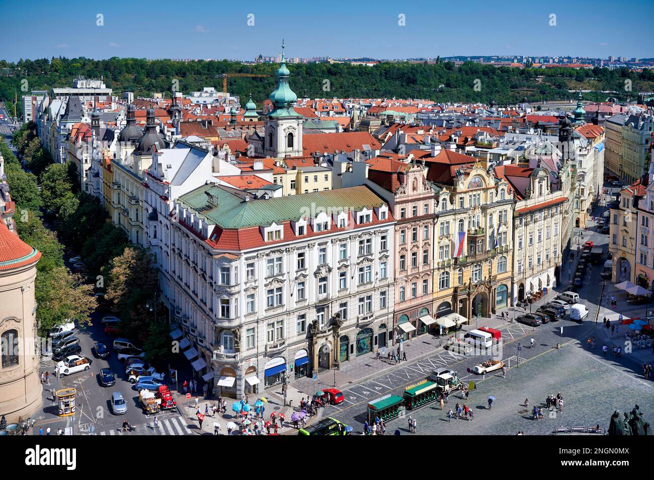 Praga Repubblica Ceca. Vista aerea della città vecchia Foto Stock