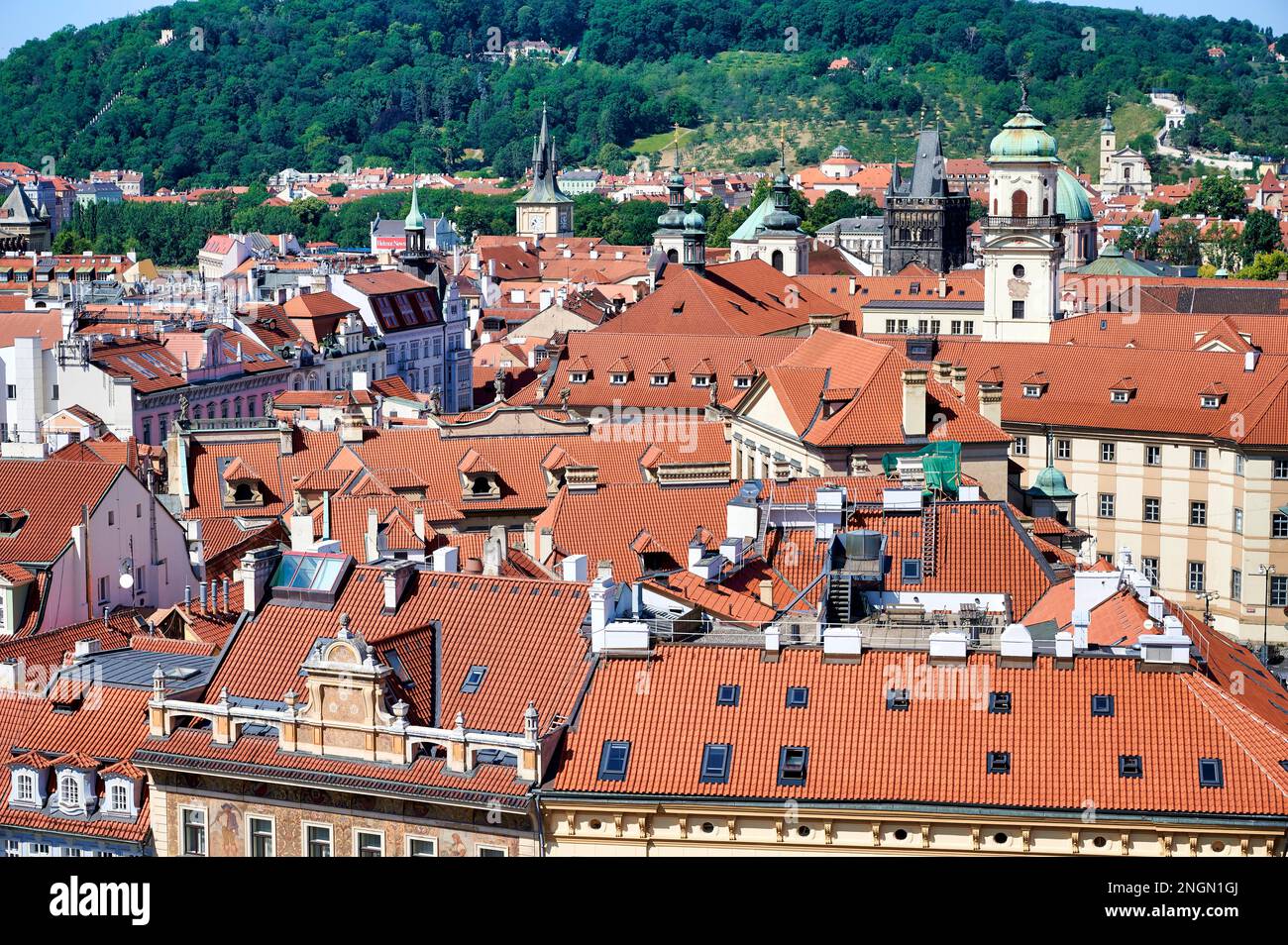 Praga Repubblica Ceca. Vista aerea della città vecchia Foto Stock