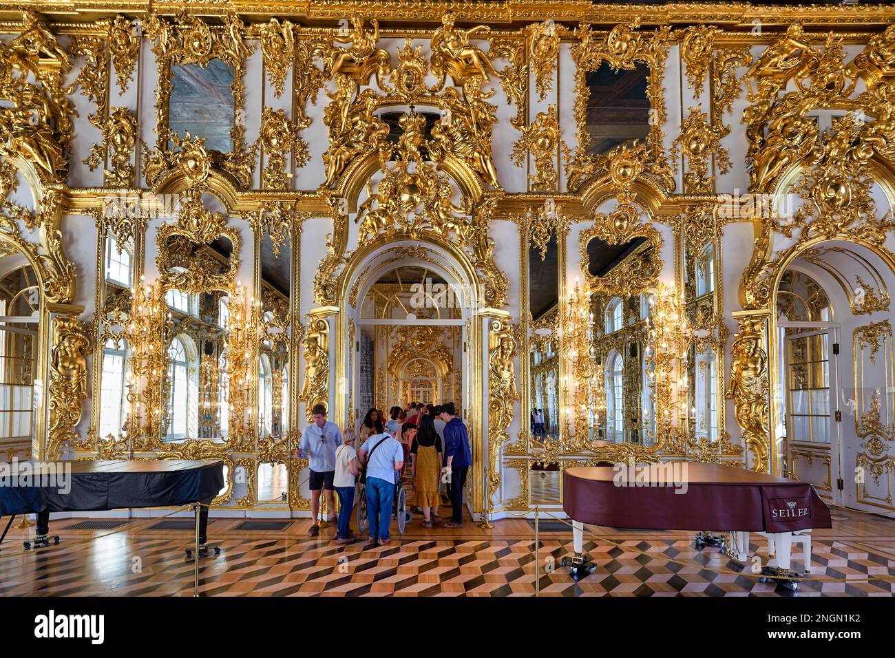 San Pietroburgo Russia. Il Palazzo di Caterina Tsarkoe Selo in Pushkin Foto Stock