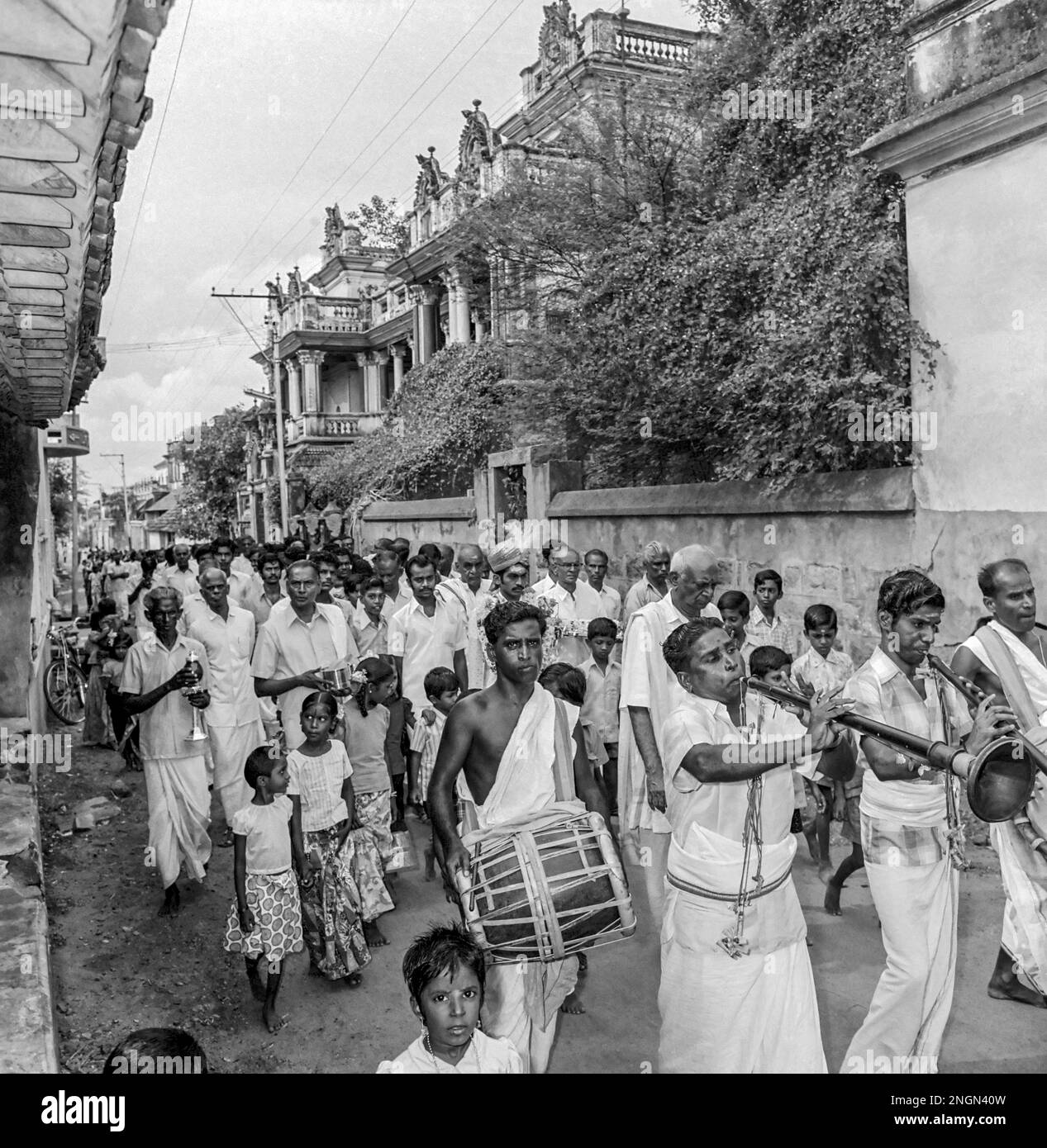 Nattukottai Chettiar o Nagarathar matrimonio, Tamil Nadu, India. Fotografato nel 1 novembre 1976 Foto Stock