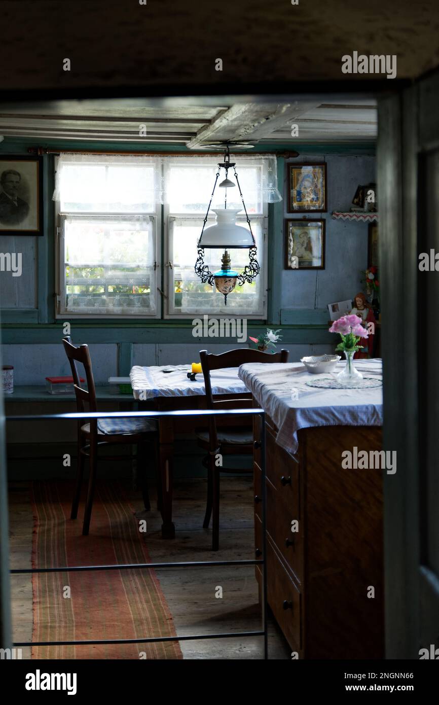 Interno di un casale storico intorno al 1900 Foto Stock