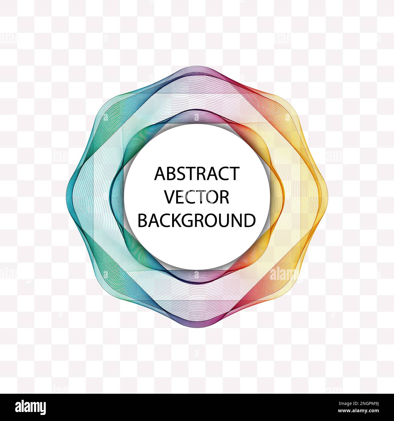 Sfondo astratto con un cerchio colorato. Linee di turbolenza circolari colorate. Foto Stock