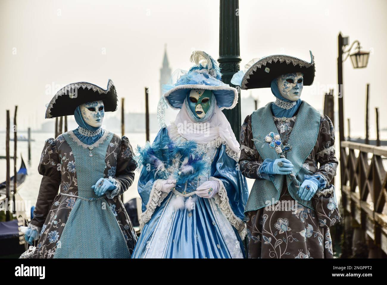 San Marco, Venezia, Italia, 18 febbraio 2023, Carnevale di Venezia (Piazza San Marco) durante le maschere di Carnevale di Venezia 2023 - News Foto Stock