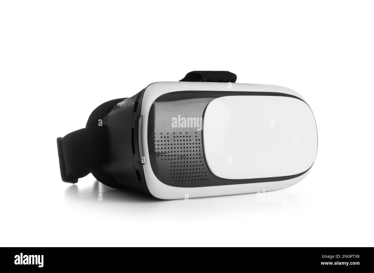 Moderna cuffia per realtà virtuale isolata in bianco Foto Stock