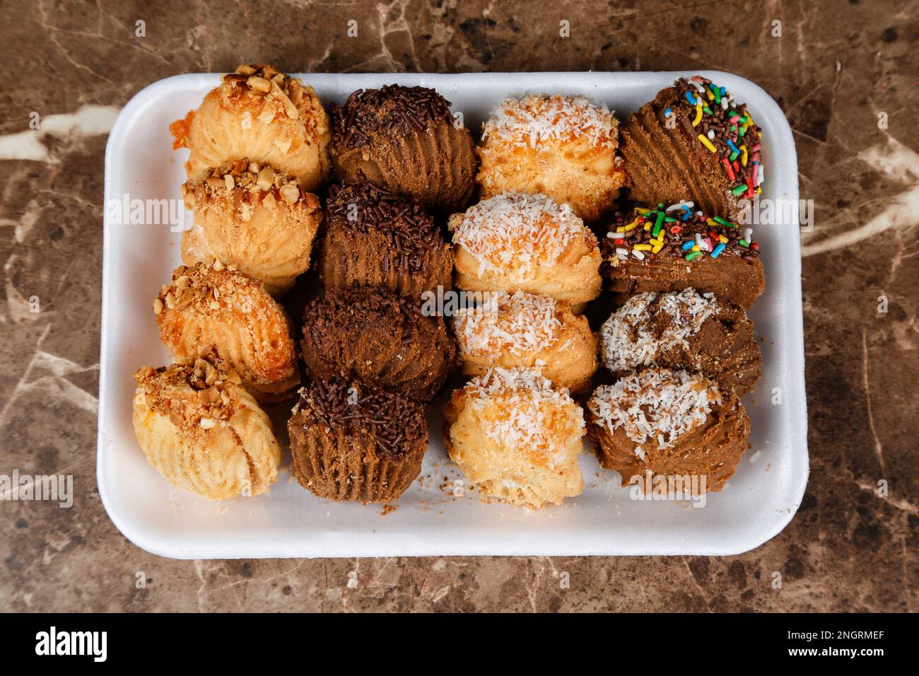 Biscotti danesi al burro fatti in casa Foto Stock