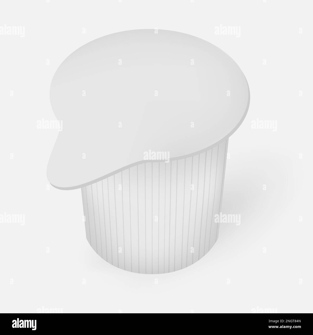 Confezione singola di crematori liquidi, illustrazione vettoriale. Contenitore in plastica per la crema di caffè Illustrazione Vettoriale
