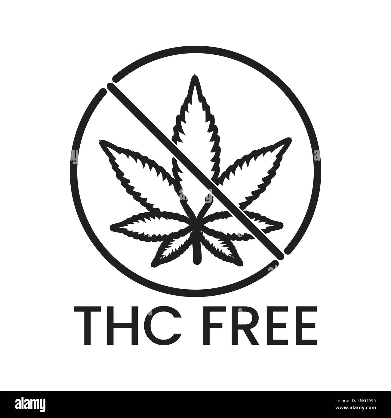 THC Free Stamp Icon, thc free badge Vector, thc free Seal Icon, cbd olio canapa etichetta elementi modello Illustrazione Vettoriale