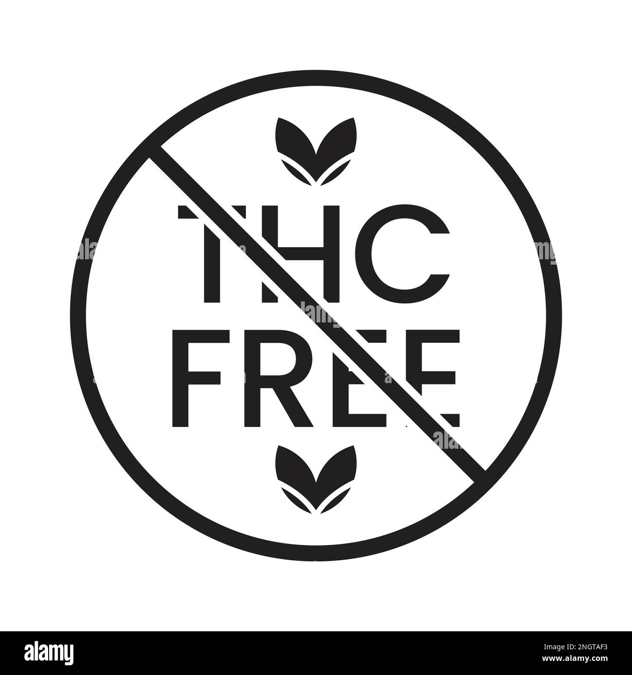 THC Free Stamp Icon, thc free badge Vector, thc free Seal Icon, cbd olio canapa etichetta elementi modello Illustrazione Vettoriale