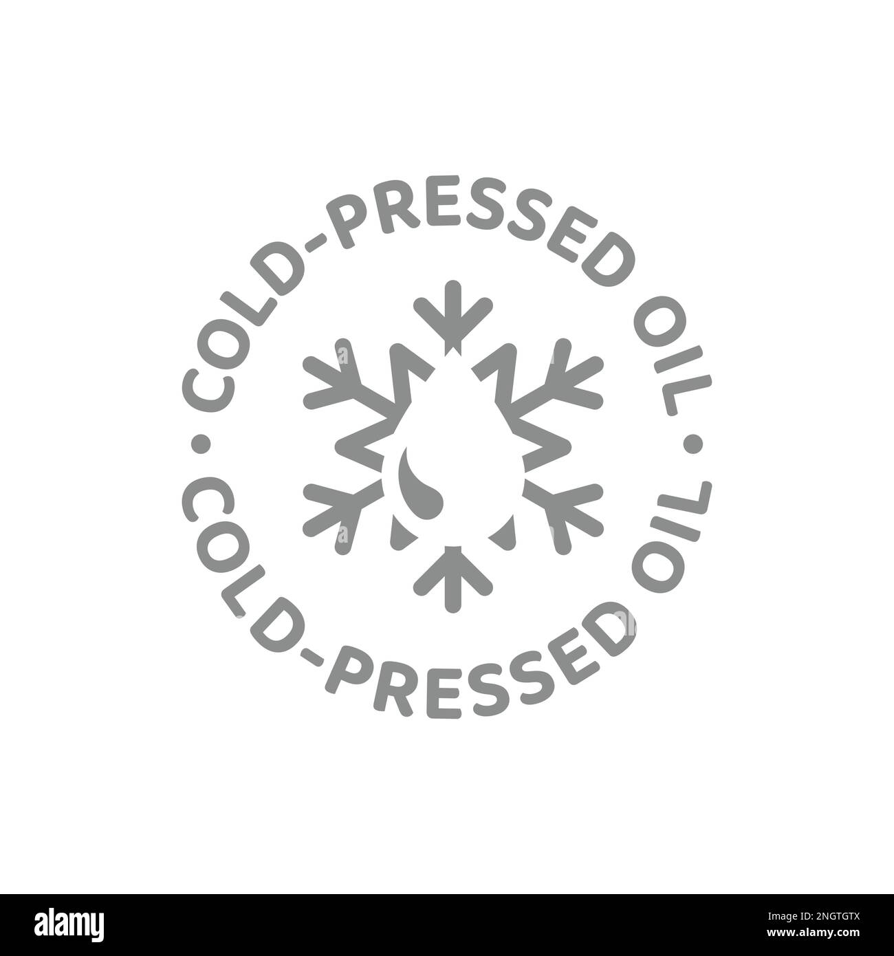 Etichetta vettore olio pressato a freddo. Badge tag premuto a freddo. Illustrazione Vettoriale