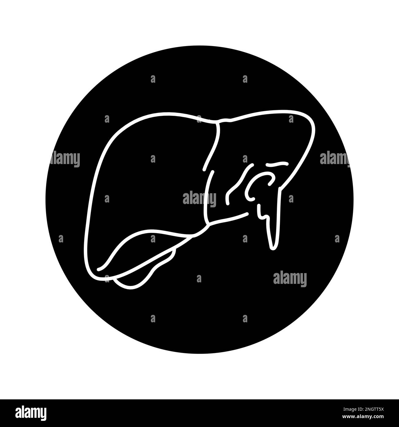 Icona della linea di colore del fegato per sanguinamento parenchimale. Concetto di lesioni. Pittogramma per pagina web, app mobile, promo. Illustrazione Vettoriale
