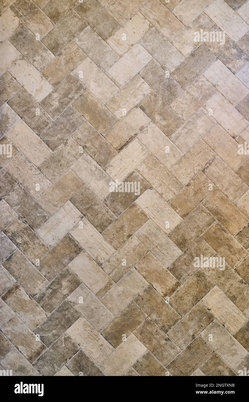 Pietra naturale Tile modello di sfondo spina di pesce Foto Stock