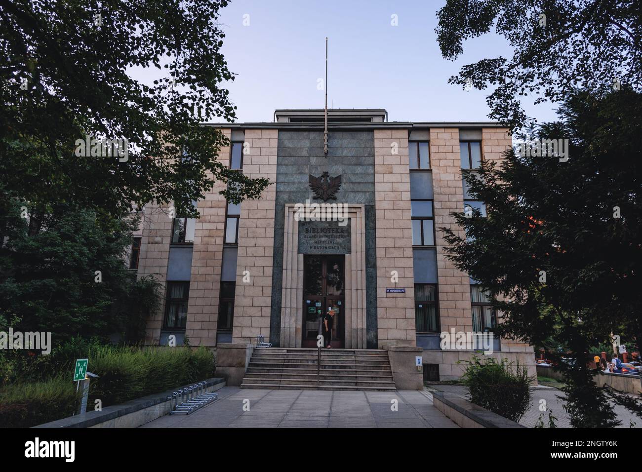 Biblioteca principale dell'Università Medica della Slesia nella città di Katowice, nella regione della Slesia in Polonia Foto Stock