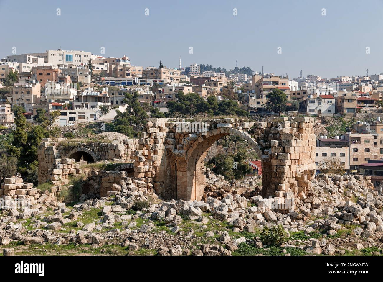 Le terme occidentali nell'antica città greco-romana di Jerash, Giordania. Credit: MLBARIONA/Alamy Stock Photo Foto Stock