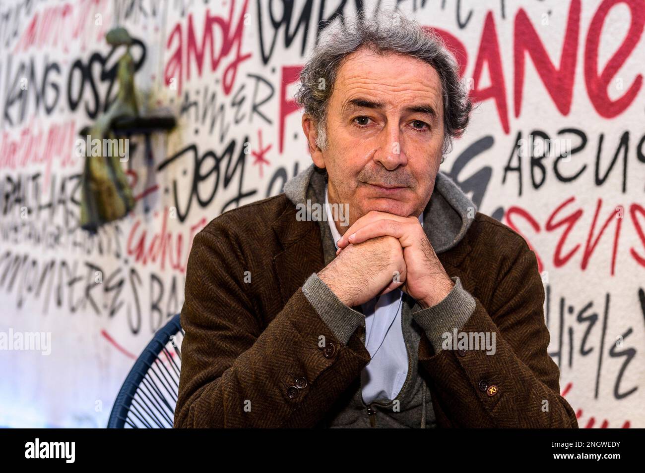 L'attore e artista francese Francois Morel a Brusels | l'artiste Francois Morel a la libraire Filigranes Foto Stock