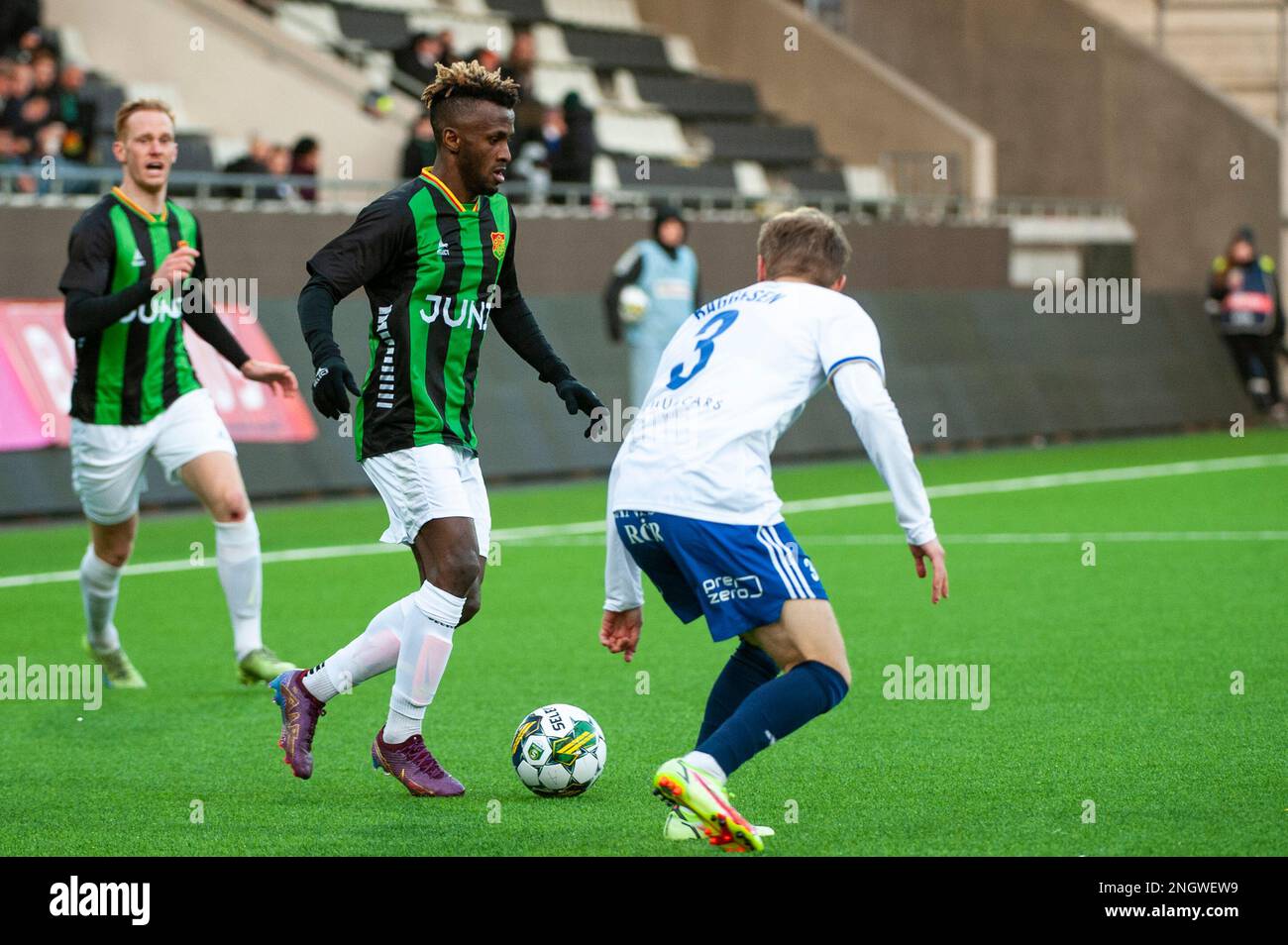 Goteborg, Svezia. 19th Feb 2023. Richard Venerdì di GAIS durante la Coppa di Svezia Group Stage match tra GAIS e IFK Norrkoping il 19 febbraio 2023 a Gothenburg. Credit: Oskar Olteus / Alamy Live News Foto Stock